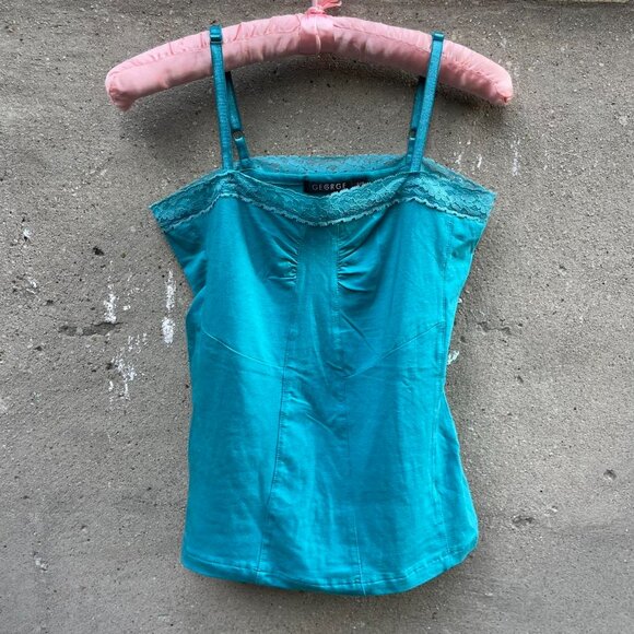 Vintage Blue Lacy Cami Top - Picture 5 of 6